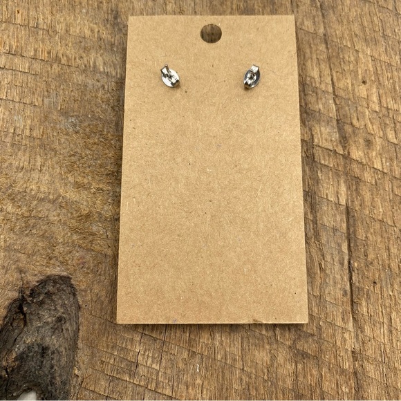 Natural Rose Colored Agate Teardrop Studded Back Earrings - Picture 4 of 5